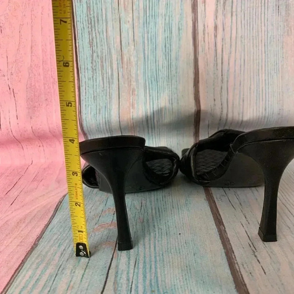 Black charlotte russe open toe slip on high heel sandals square toe - Picture 7 of 9